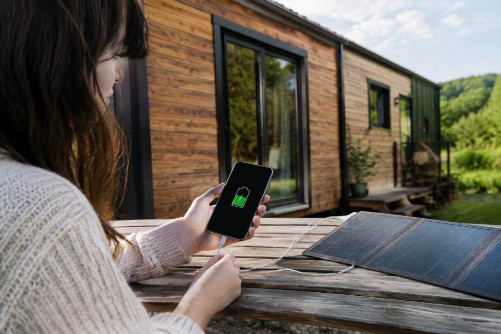 Comment charger son telephone sans chargeur : solutions autonomes pour tiny house et maison container
