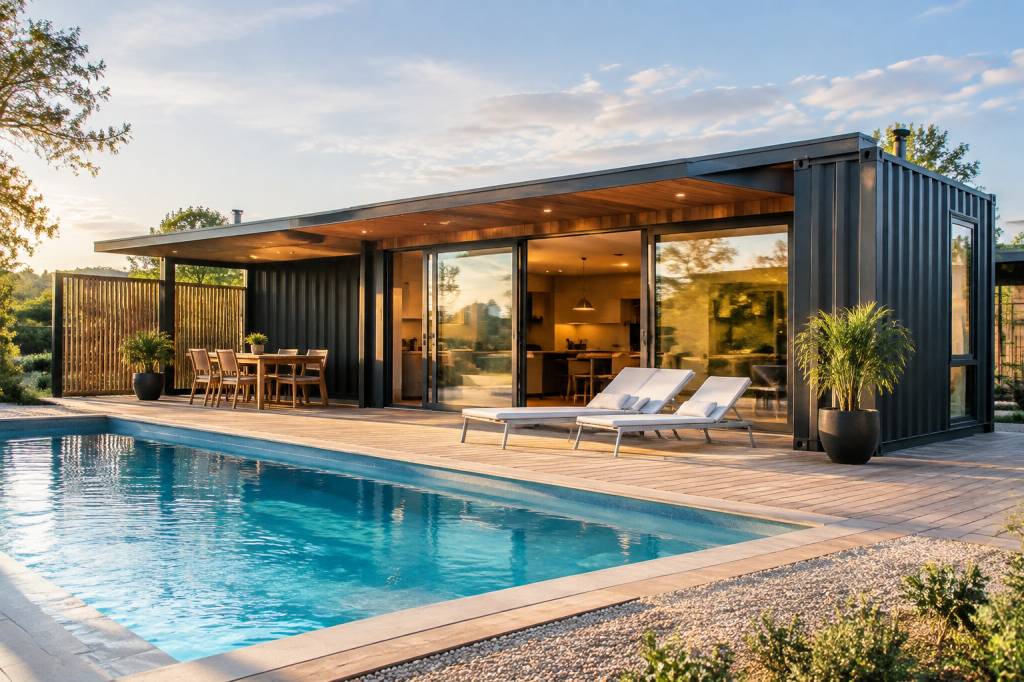 Maison container avec piscine : conseils pour concevoir un espace de vie confortable et autonome