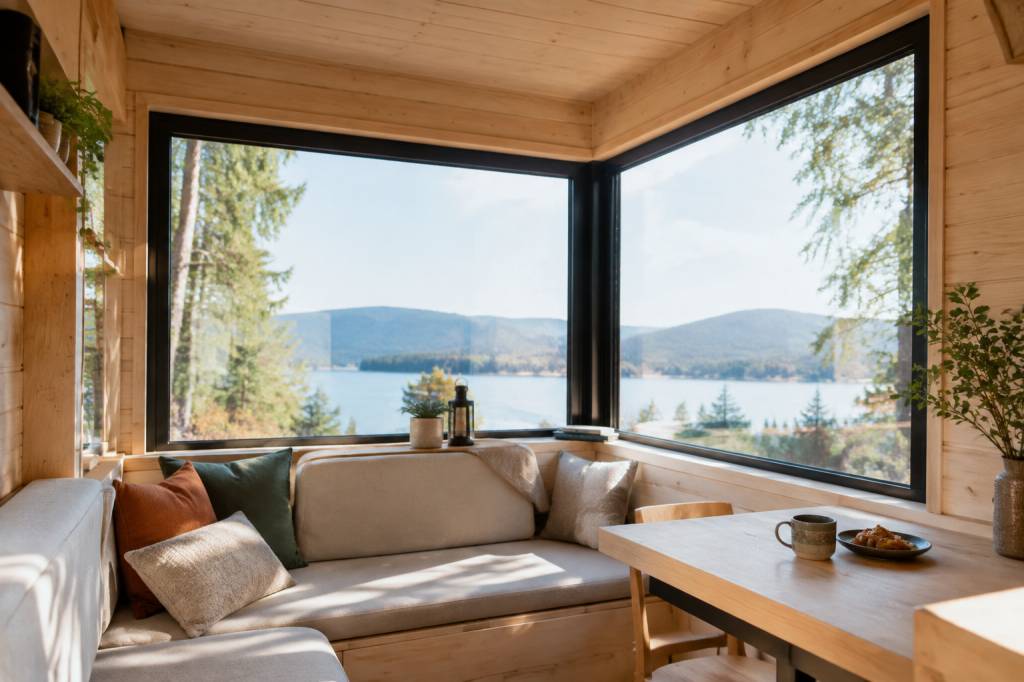 Baie d’angle : avantages, installation et conseils pour une tiny house lumineuse