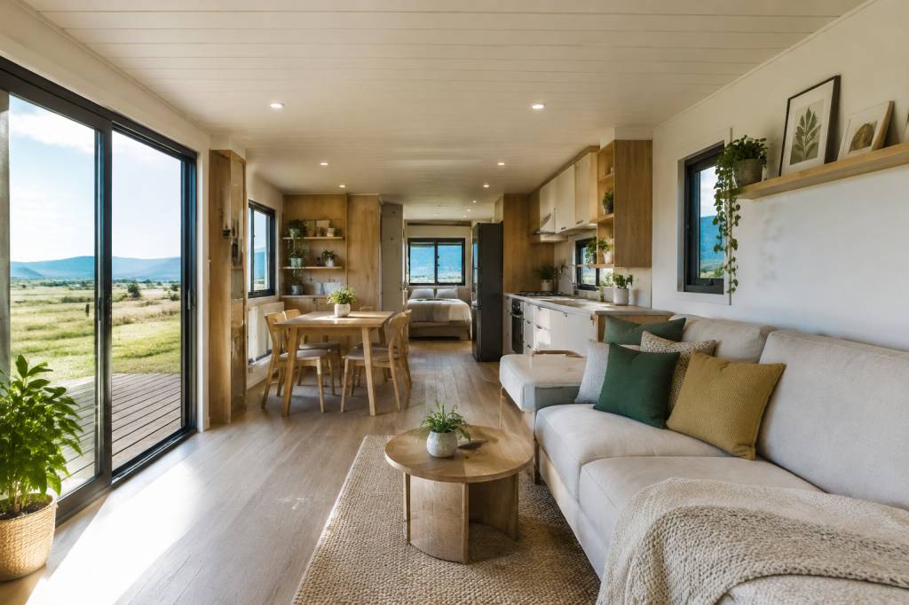 100m² intérieur maison container : aménagement et plans d’un espace de vie optimisé